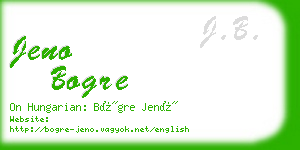 jeno bogre business card